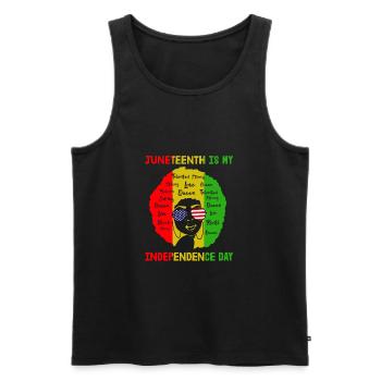 Juneteenth Is My Independence Day - Men's Premium Organic Tank Top - black - Front - AI Model Male 178 light (178cm)