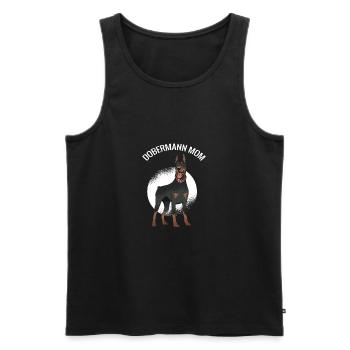 Doberman Maman Chien Chien Chien Propriétaire Chien Ami - Débardeur bio Premium Homme - noir - Devant - AI Model Male 178 light (178cm)