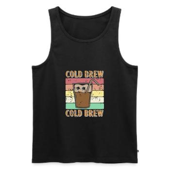 Super COLD BREW Retro Vintage Designs T-Shirt - Débardeur bio Premium Homme - noir - Devant - AI Model Male 178 light (178cm)