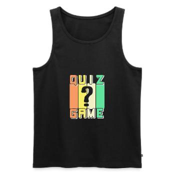 Awesome Retro Vintage QUIZ GAME Designs T-Shirt - Men's Premium Organic Tank Top - black - Front - AI Model Male 178 light (178cm)