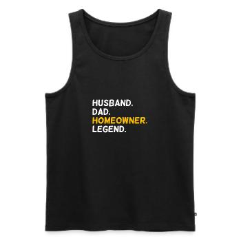 Ehemann Dad Hausbesitzer Legende - Männer Premium Bio Tank Top - Schwarz - Vorne - AI Model Male 178 light (178cm)