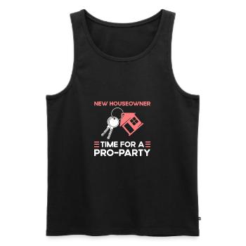 New homeowner time for a pro party - Men's Premium Organic Tank Top - black - Front - AI Model Male 178 light (178cm)