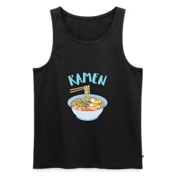 Ramen Japon Pâtes Kawaii - Débardeur bio Premium Homme - noir - Devant - AI Model Male 178 light (178cm)