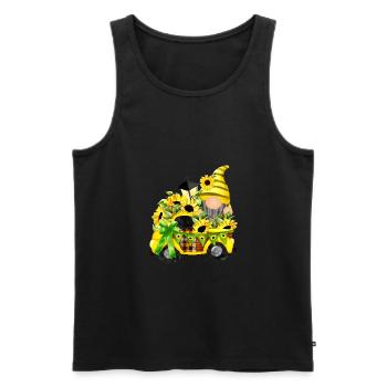 Sunflower Truck Clipart Gnome - Men's Premium Organic Tank Top - black - Front - Michal (187cm)
