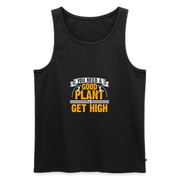 You need a good plant to get high - Men's Premium Organic Tank Top - black - Front - AI Model Male 178 light (178cm)