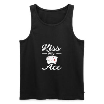 Poker Kiss my Ace - Männer Premium Bio Tank Top - Schwarz - Vorne - AI Model Male 178 light (178cm)