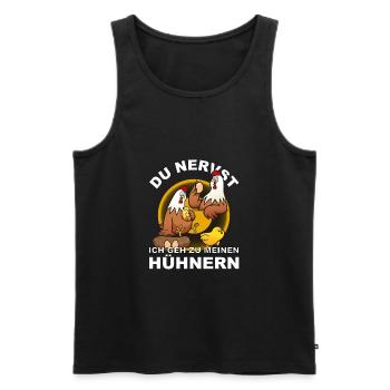 Du NERVST! Ich geh zu meinen Hühnern - Männer Premium Bio Tank Top - Schwarz - Vorne - AI Model Male 178 light (178cm)
