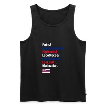 Spam Musubi Poke Loco Moco Hawaii Food - Men's Premium Organic Tank Top - black - Front - Michal (187cm)