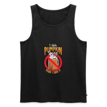 I Hate Pumpkin Spice Anti Pumpkin Spice Latte Coff - Men's Premium Organic Tank Top - black - Front - AI Model Male 178 light (178cm)