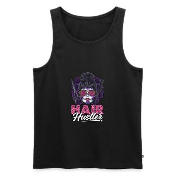 Hair Hustler Hairstylist Styler Skull Fun Stylist - Men's Premium Organic Tank Top - black - Front - AI Model Male 178 light (178cm)