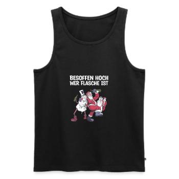Besoffen hoch wer Flasche ist Saufen - Männer Premium Bio Tank Top - Schwarz - Vorne - Michal (187cm)