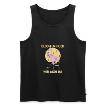 Besoffen hoch wer Wein ist Saufen - Männer Premium Bio Tank Top - Schwarz - Vorne - Michal (187cm)