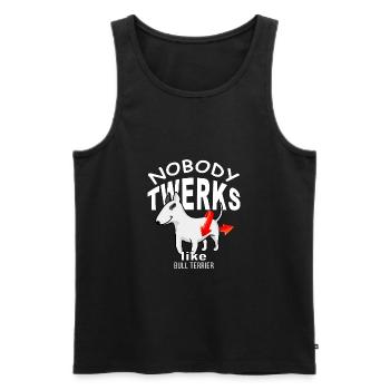 Nobody TWERKS like Bull Terrier - Männer Premium Bio Tank Top - Schwarz - Vorne - Michal (187cm)