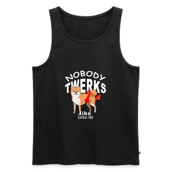Nobody TWERKS like Shiba Inu - Männer Premium Bio Tank Top - Schwarz - Vorne - AI Model Male 178 light (178cm)