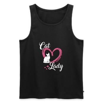Niedliches Katzen Spruch Outfit Cat Lady Katzen - Männer Premium Bio Tank Top - Schwarz - Vorne - Michal (187cm)
