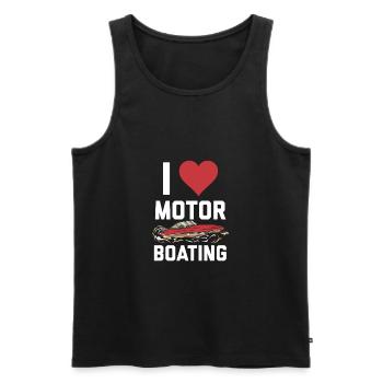 I Love Motor Bootfahren Lustig Bootfahren - Männer Premium Bio Tank Top - Schwarz - Vorne - AI Model Male 178 light (178cm)