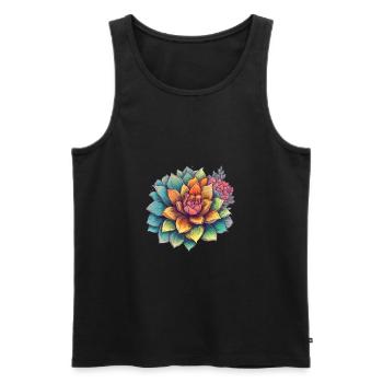 Cactus Blooming Cacti Succulent Lover Wildflower - Men's Premium Organic Tank Top - black - Front - Michal (187cm)
