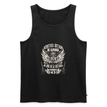 guitar fan musician guitarists birthday 1978 - Männer Premium Bio Tank Top - Schwarz - Vorne - AI Model Male 178 light (178cm)