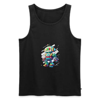 Robot Robotics Best Cute Humorous Technology - Men's Premium Organic Tank Top - black - Front - Michal (187cm)