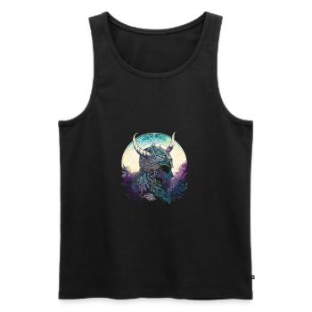Wikingerhelm Runen Wikingerkrieger Nordische - Männer Premium Bio Tank Top - Schwarz - Vorne - AI Model Male 178 light (178cm)