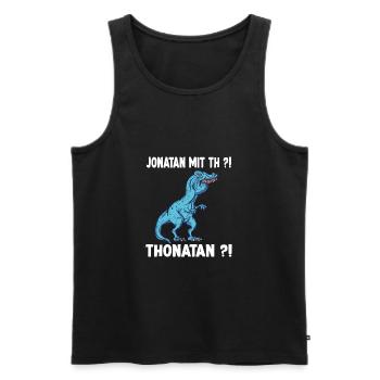 Jonathan T-Rex Dinosaurier Meme Dino Trex Namens - Männer Premium Bio Tank Top - Schwarz - Vorne - Michal (187cm)