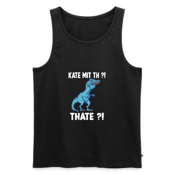 Kathe T-Rex Überbiss Meme Kathe Namens - Männer Premium Bio Tank Top - Schwarz - Vorne - AI Model Male 178 light (178cm)