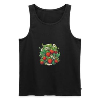 Strawberries Fruit Berry Festival Fruitarian Farm - Men's Premium Organic Tank Top - black - Front - AI Model Male 178 light (178cm)