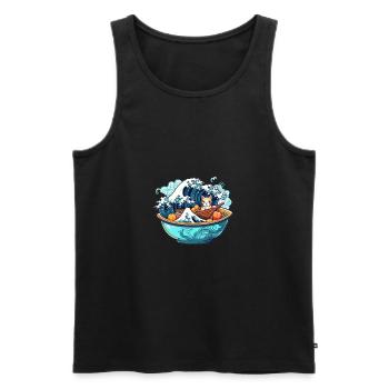 Ramen Bowl T japonais pour Otaku Kawaii Neko - Débardeur bio Premium Homme - noir - Devant - Michal (187cm)