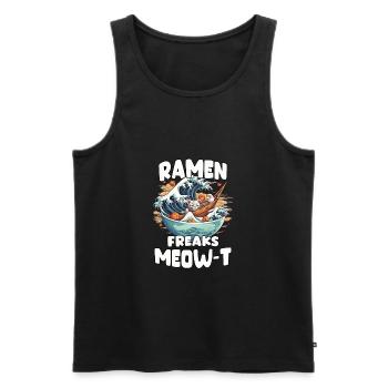 Illustration japonaise Ramen Bowl pour les fans d’anime - Débardeur bio Premium Homme - noir - Devant - Michal (187cm)