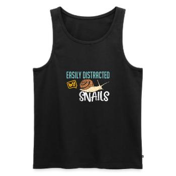 Ich bin verrückt nach Schnecken Gartenarbeit - Männer Premium Bio Tank Top - Schwarz - Vorne - AI Model Male 178 light (178cm)