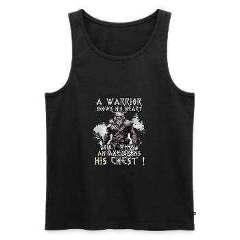Mythologie nordique, Vikings, guerriers, culte guerrier - Débardeur bio Premium Homme - noir - Devant - AI Model Male 178 light (178cm)
