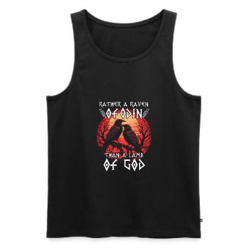 Valhalla | T-shirt Viking Warrior | Corbeau d’Odin - Débardeur bio Premium Homme - noir - Devant - Michal (187cm)