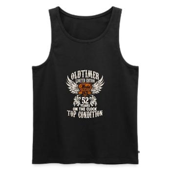 52 years oldtimer birthday rocker biker fan - Men's Premium Organic Tank Top - black - Front - Michal (187cm)