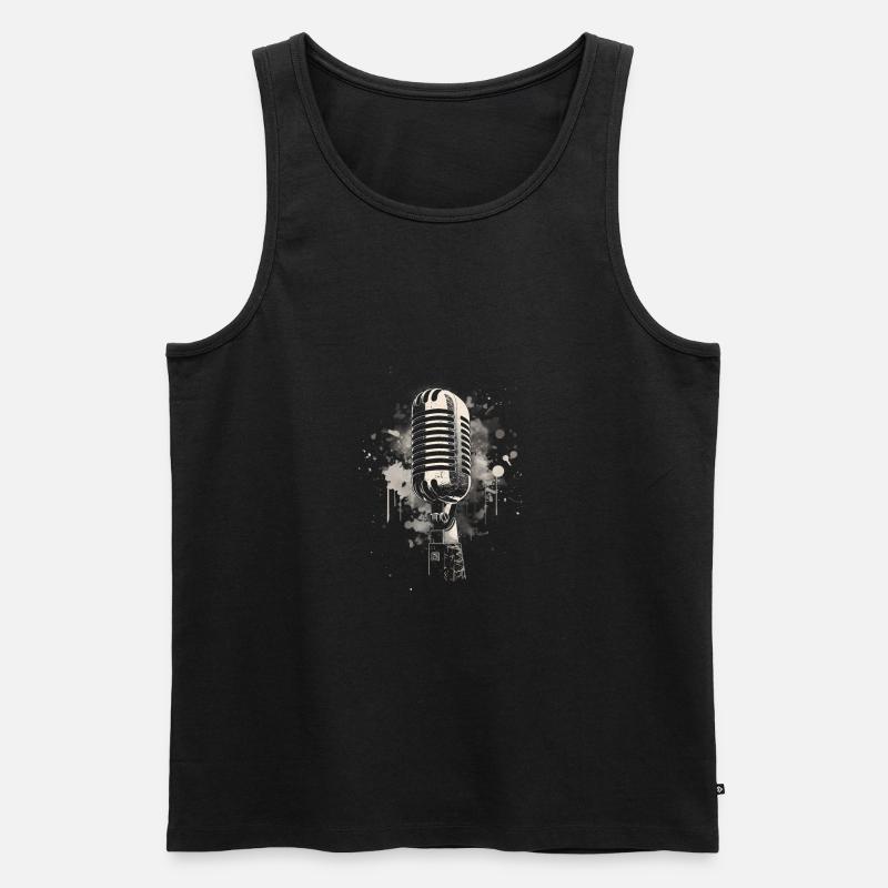 Mikrofonklassiker - Männer Premium Bio Tank Top - Schwarz