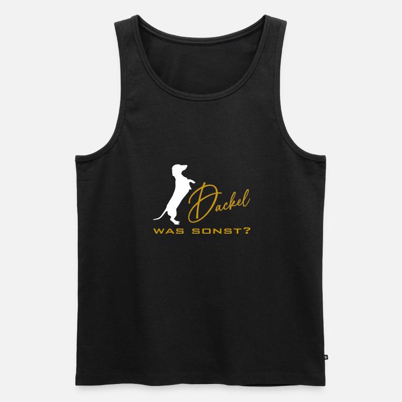 Dackel was sonst - Dackelsilhouette Dackelspruch - Männer Premium Bio Tank Top - Schwarz