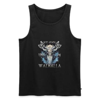 Walhalla Das Geschenk für Schildwall-Krieger - Männer Premium Bio Tank Top - Schwarz - Vorne - AI Model Male 178 light (178cm)