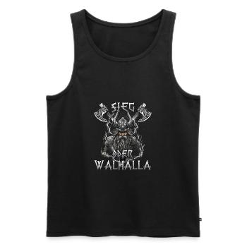Walhalla Erbe Geschenk für Wikinger Fans - Männer Premium Bio Tank Top - Schwarz - Vorne - Michal (187cm)