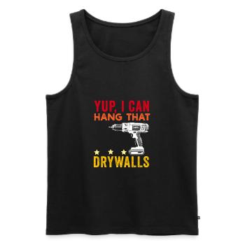 Drywall Installer Drywaller Drywall Finisher - Men's Premium Organic Tank Top - black - Front - AI Model Male 178 light (178cm)