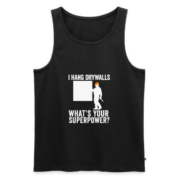 Drywall Installer Drywaller Drywall Finisher - Men's Premium Organic Tank Top - black - Front - AI Model Male 178 light (178cm)