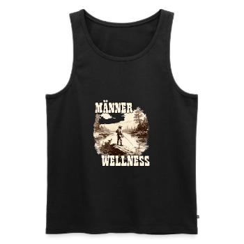 Angler Herren Shirt für Sportfischer Hobby Angler - Männer Premium Bio Tank Top - Schwarz - Vorne - AI Model Male 178 light (178cm)