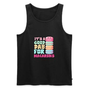 Macarons Cookies Baker French Dessert Funny - Men's Premium Organic Tank Top - black - Front - Michal (187cm)