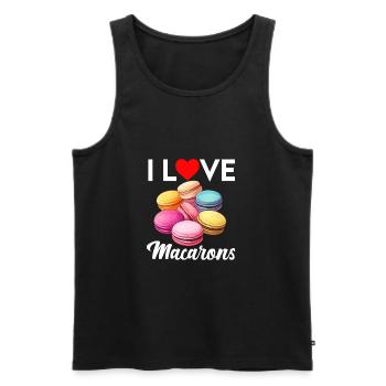 Macarons Cookies Baker French Dessert Funny - Men's Premium Organic Tank Top - black - Front - Michal (187cm)