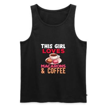 Macarons Cookies Baker French Dessert Funny - Men's Premium Organic Tank Top - black - Front - Michal (187cm)