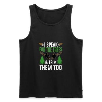 Arborist Tree Surgeon Woodworker Funny Logger - Men's Premium Organic Tank Top - black - Front - Michal (187cm)
