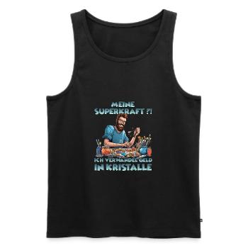 Sparkling Creations Kristallzüchter Geschenk - Männer Premium Bio Tank Top - Schwarz - Vorne - Michal (187cm)