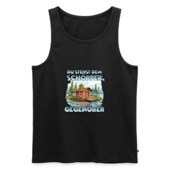 Lustiges Sauna Outfit Thermalbad Saunagänger Sauna - Männer Premium Bio Tank Top - Schwarz - Vorne - Michal (187cm)