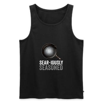 Poêle en fonte Lover Friture Poêle Drôle De Cuisson - Débardeur bio Premium Homme - noir - Devant - Michal (187cm)