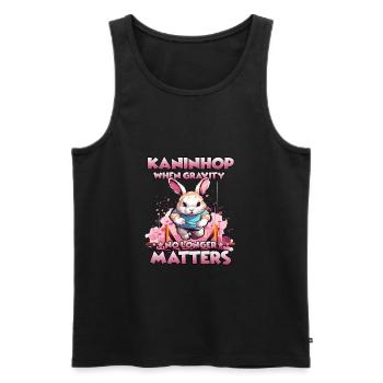 HäschenHopp Les lapins en action avec Kaninhop - Débardeur bio Premium Homme - noir - Devant - Michal (187cm)
