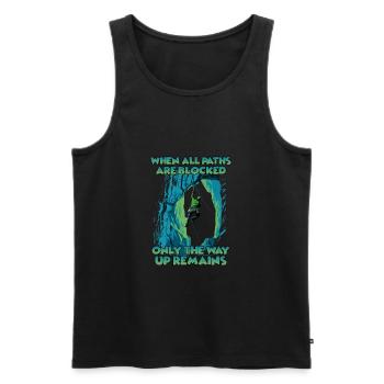 Toprope climbing mountain sports for toprope - Men's Premium Organic Tank Top - black - Front - Michal (187cm)