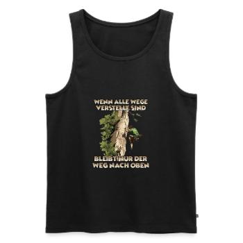 Toprope Klettern Bergsport für Toprope Kletterer - Männer Premium Bio Tank Top - Schwarz - Vorne - Michal (187cm)